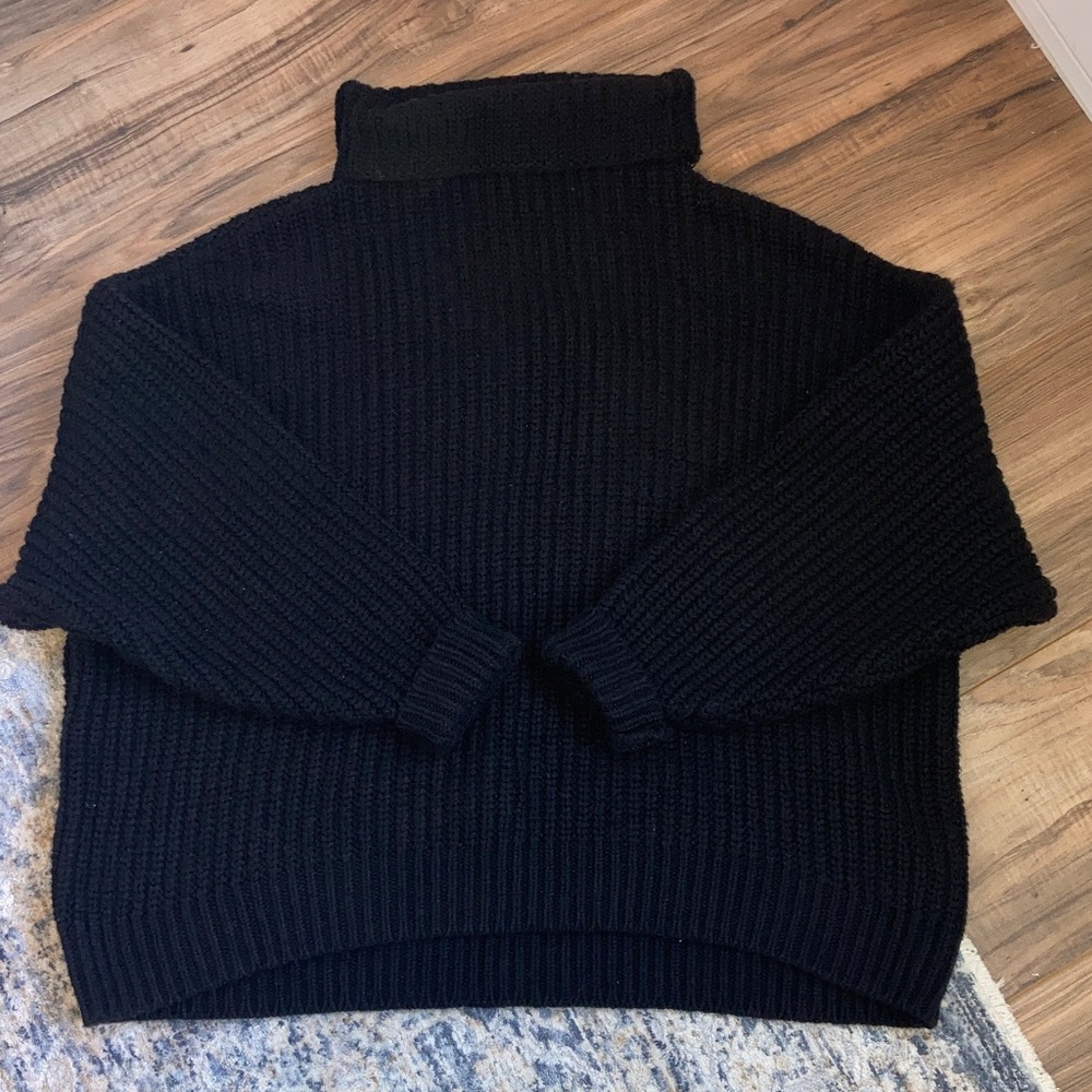 #16. 🆕 NWOT - Free People - Black Chunky Knit Turtleneck and Sweater